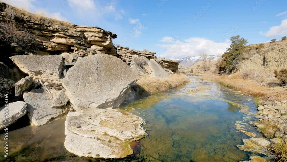 Timelapse of a small stream with steam billowing off of it Timelapse of a small stream with steam billowing off of it