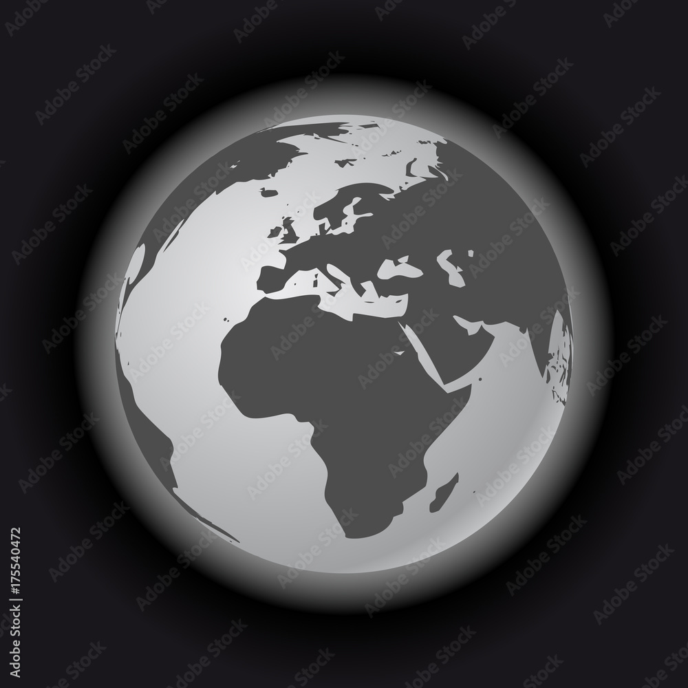 Abstract Globe with World Map. 3D Vector Illustration.