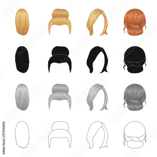 Wig, hairdresser, salon, and other web icon in cartoon style.Salon, beauty, model, icons in set collection.