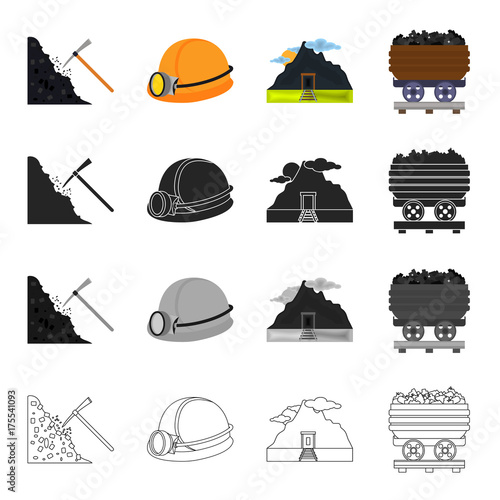 Mining, equipment, tools and other web icon in cartoon style.Fossil, ecology, industry, icons in set collection. photo