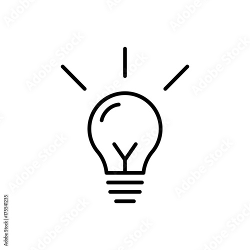 light bulb idea symbol line black icon
