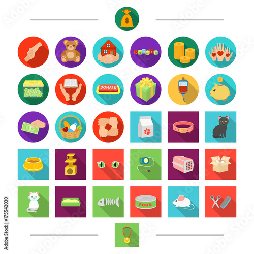 Protection, food, charity and other web icon in cartoon style. Hairdresser, bank, animal, icons in set collection.