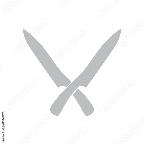 kitchen crossed knives icon- vector illustration