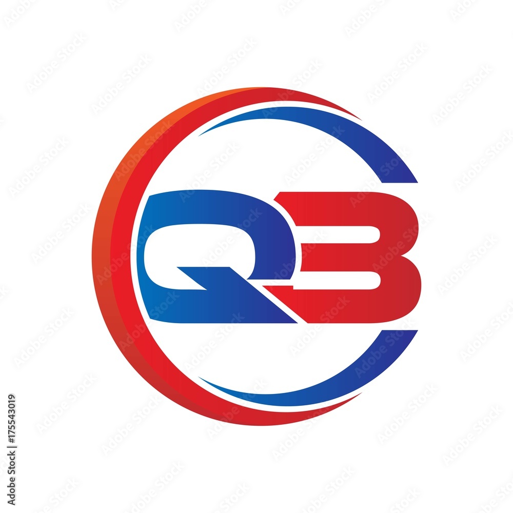 qb logo vector modern initial swoosh circle blue and red qb logo vector modern initial swoosh circle blue and red