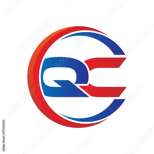 qc logo vector modern initial swoosh circle blue and red Free Download qc logo vector modern initial swoosh circle blue and red - GFXLoad