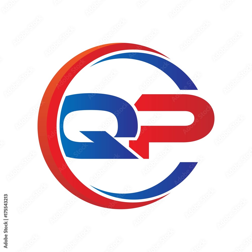 qp logo vector modern initial swoosh circle blue and red qp logo vector modern initial swoosh circle blue and red