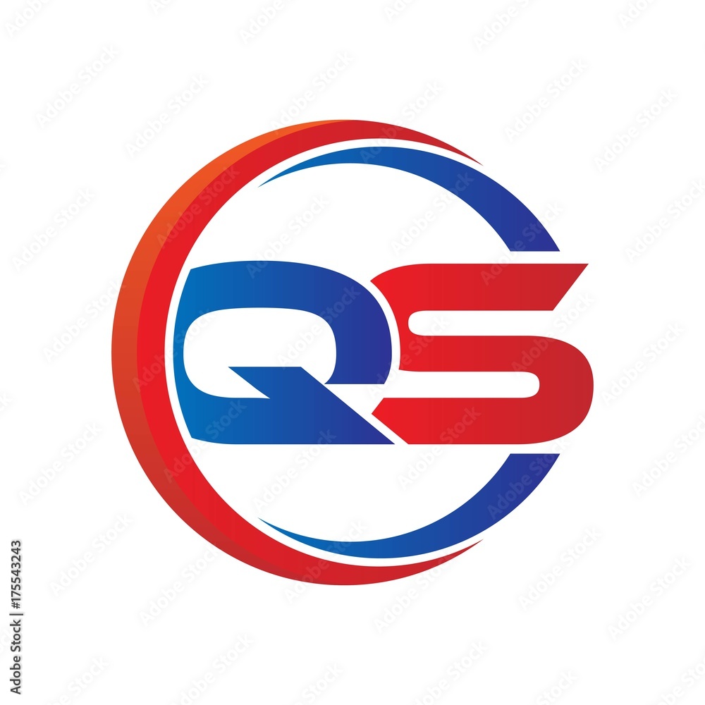 qs logo vector modern initial swoosh circle blue and red qs logo vector modern initial swoosh circle blue and red