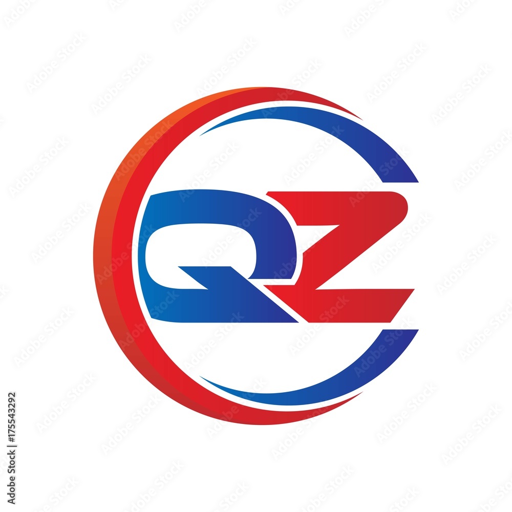 qz logo vector modern initial swoosh circle blue and red qz logo vector modern initial swoosh circle blue and red