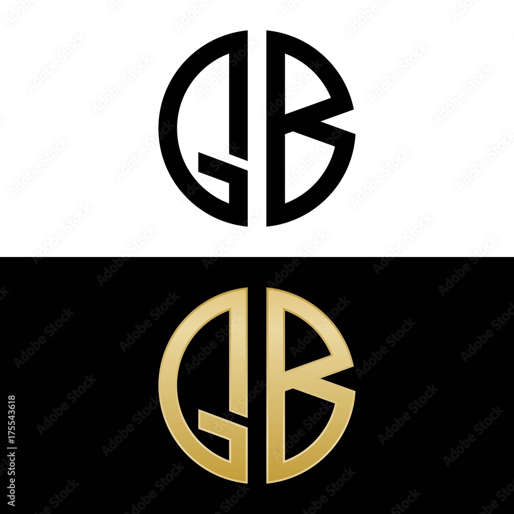qb initial logo circle shape vector black and gold qb initial logo circle shape vector black and gold