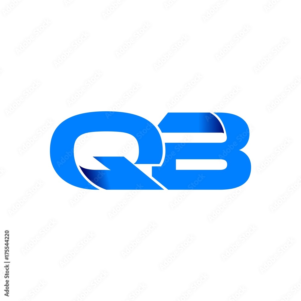 qb logo initial logo vector modern blue fold style qb logo initial logo vector modern blue fold style