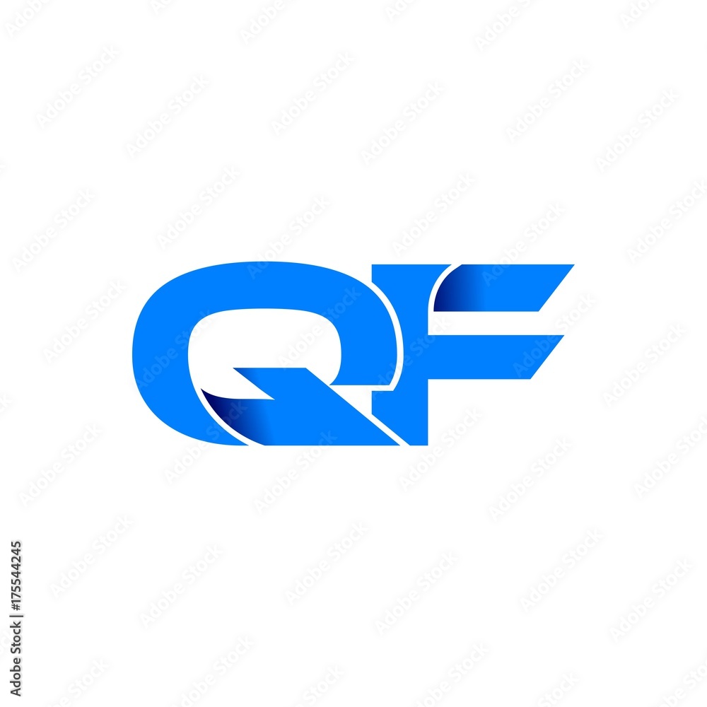 qf logo initial logo vector modern blue fold style qf logo initial logo vector modern blue fold style