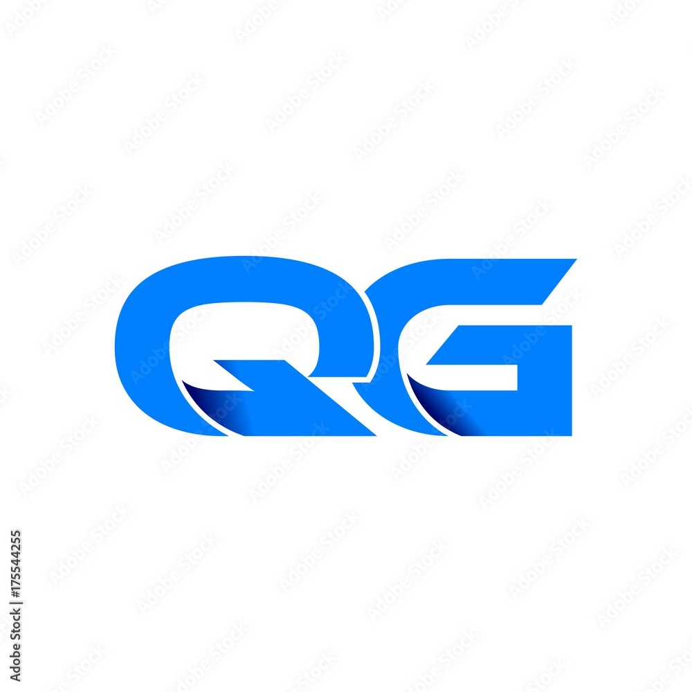 qg logo initial logo vector modern blue fold style qg logo initial logo vector modern blue fold style