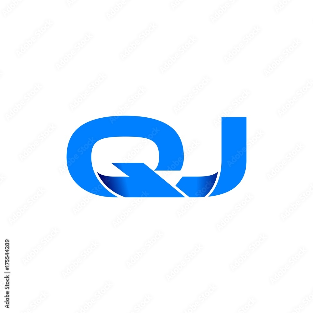 qj logo initial logo vector modern blue fold style qj logo initial logo vector modern blue fold style