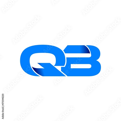 qb logo initial logo vector modern blue fold style