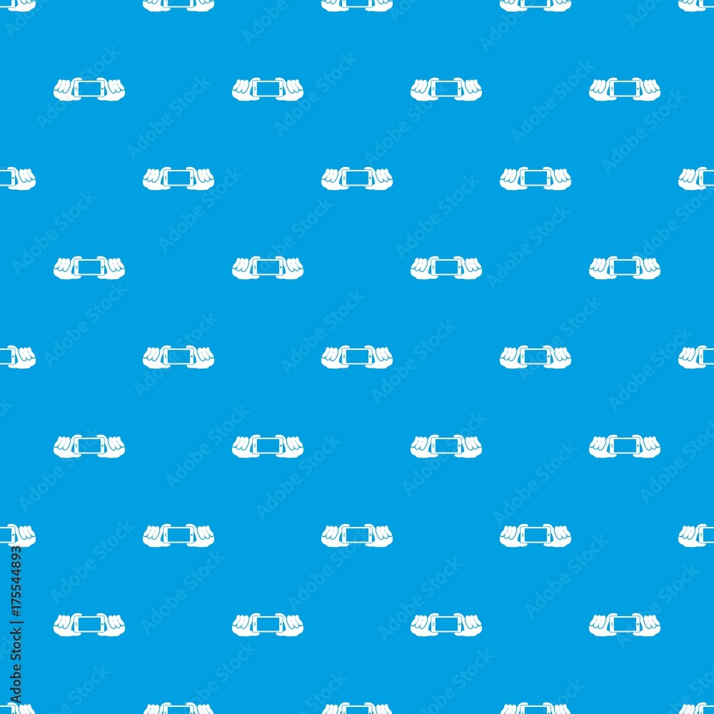 Two hands holding mobile phone pattern seamless blue Two hands holding mobile phone pattern seamless blue