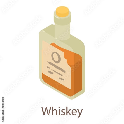 Whiskey icon, isometric 3d style