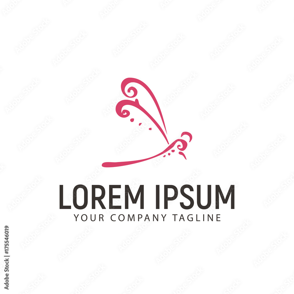 dragonfly hand drawn logo design concept template dragonfly hand drawn logo design concept template