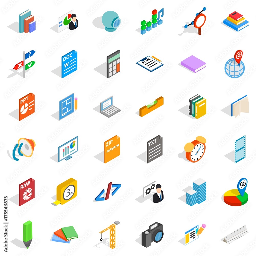 Design icons set, isometric style Design icons set, isometric style