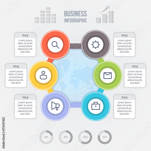 Business infographic design template with editable elements