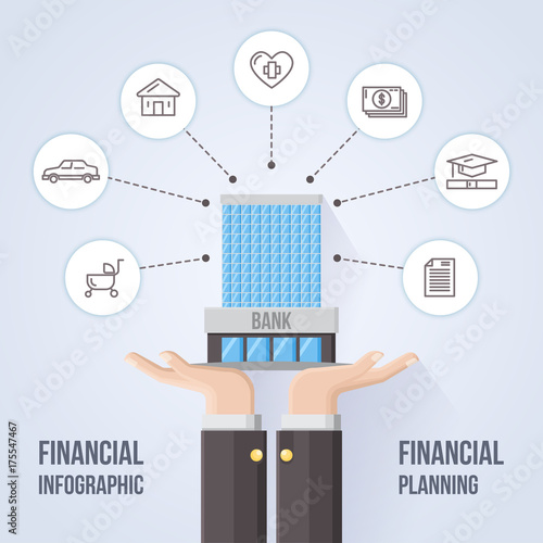 Financial infographic design template with editable element