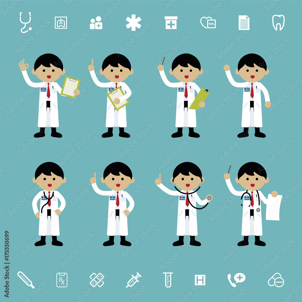 illustration of a friendly young doctor