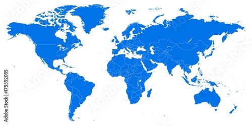 Detailed world map with countries borders