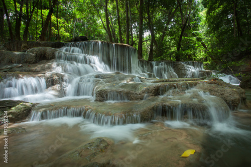 Huai Mae Khamin Waterfall in Kanchanaburi, Thailand