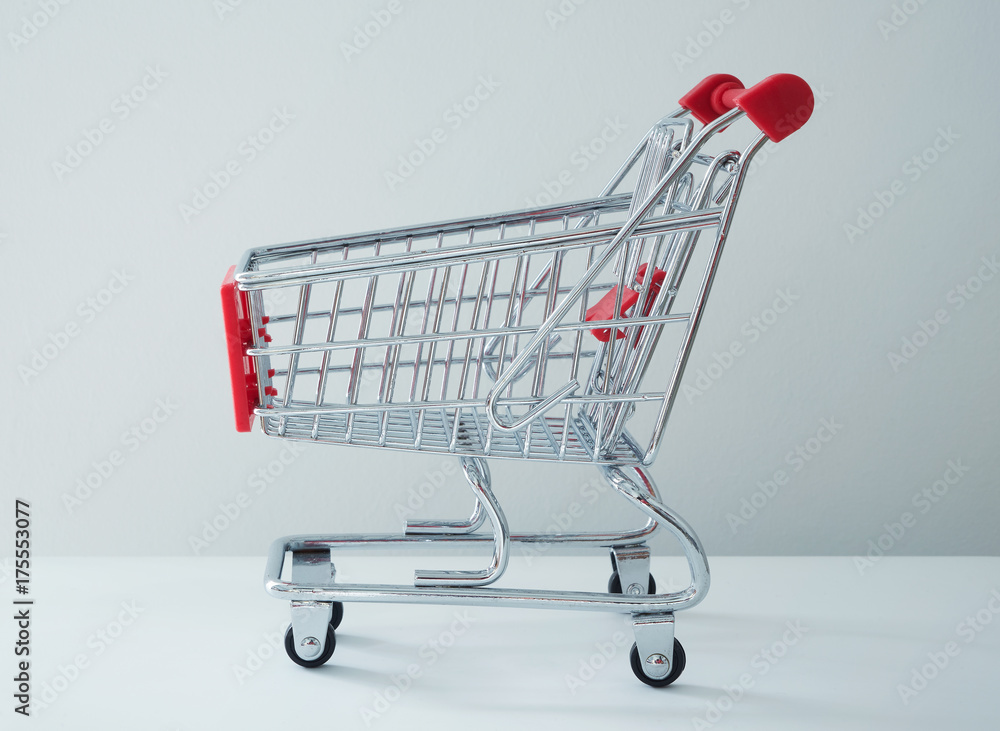 Shopping cart or trolley  on white background