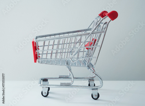 Shopping cart or trolley on white background