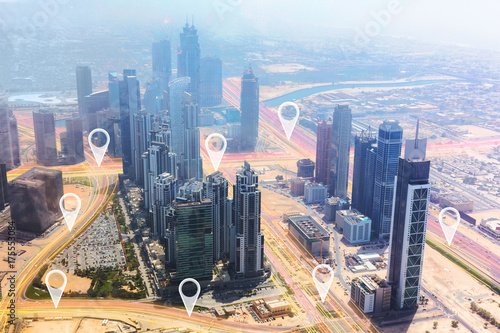 Canvas Print Skyscrapers In Dubai, UAE