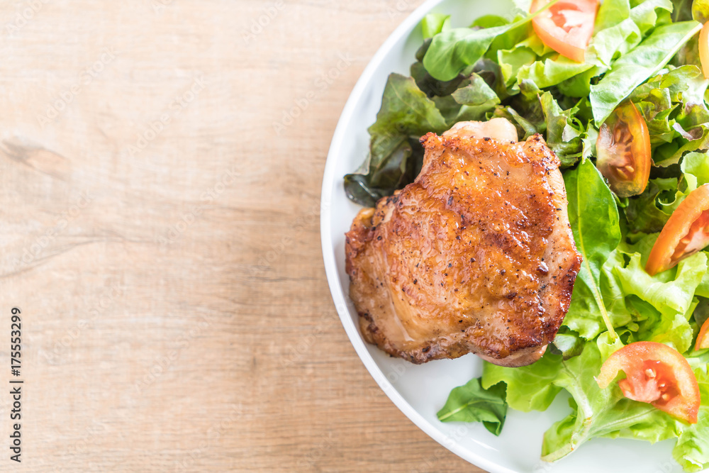 grilled chicken steak with vegetable salad grilled chicken steak with vegetable salad