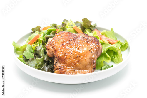 grilled chicken steak with vegetable salad