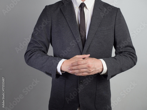 Businessman confirm project .Idea business on white background.he hold tablet.