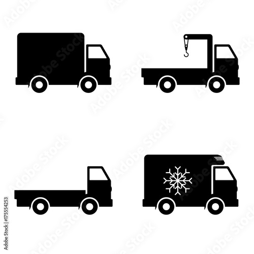 Vector icon set delivery car