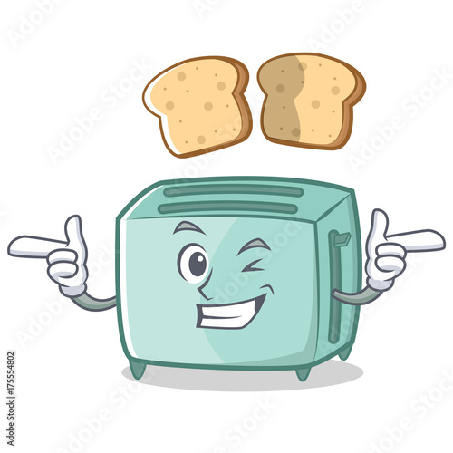 Wink toaster character cartoon style