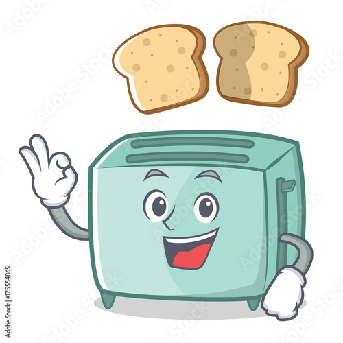 Okay toaster character cartoon style