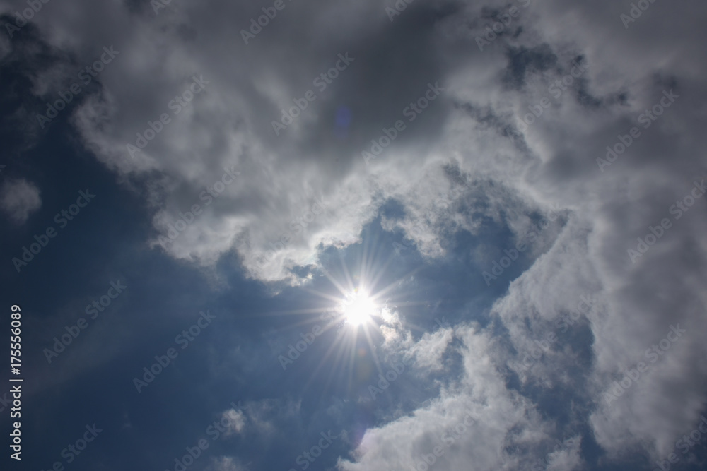 眩しい太陽と青空 希望 未来 夢 地球温暖化などのイメージ Stock Photo Adobe Stock