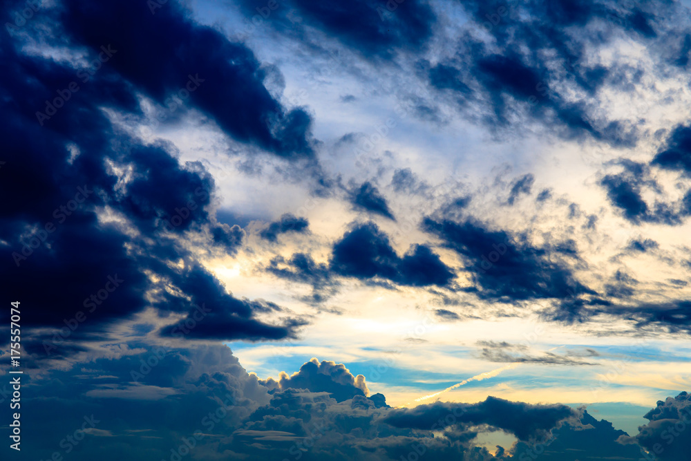 Fototapeta premium Abstract dramatic clouds like heaven at sunset or evening time.