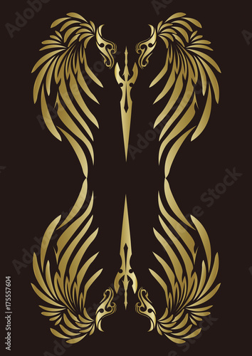 トライバル　翼　剣　ステッカー