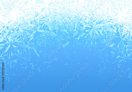 Slika na platnu Winter blue ice frost background