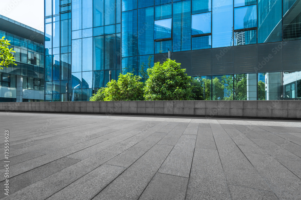 Fototapeta premium modern building and empty pavement in china..
