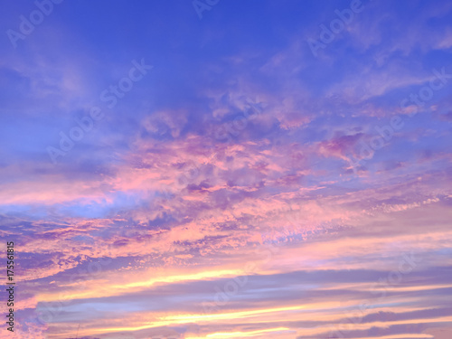 Beautiful  sun rays  of sunset  and with colorful of  sky background © Umarin