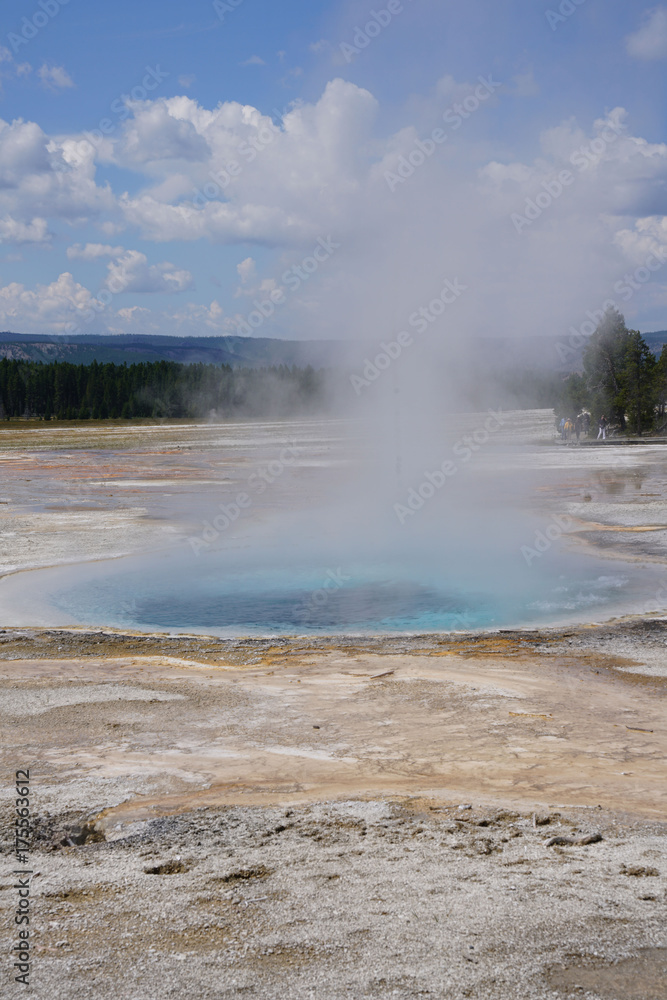 View of geysers from Yellowstone National Park, Montana View of geysers from Yellowstone National Park, Montana