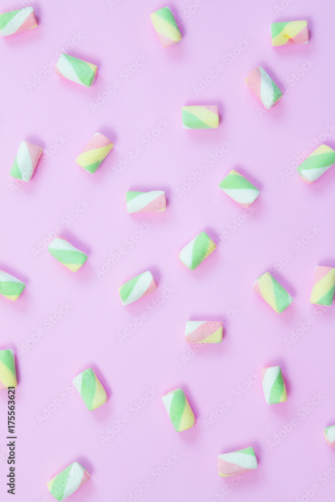 Marshmallow on pink Marshmallow on pink