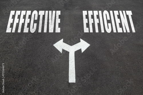Canvas Print Effective vs efficient choice concept