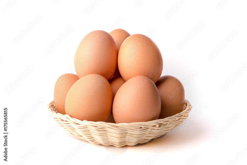 Eggs: Brown Egg Isolated on White Background Eggs: Brown Egg Isolated on White Background