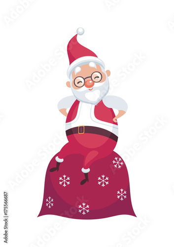 The image of Santa Claus in cartoon style. Christmas vector illustration