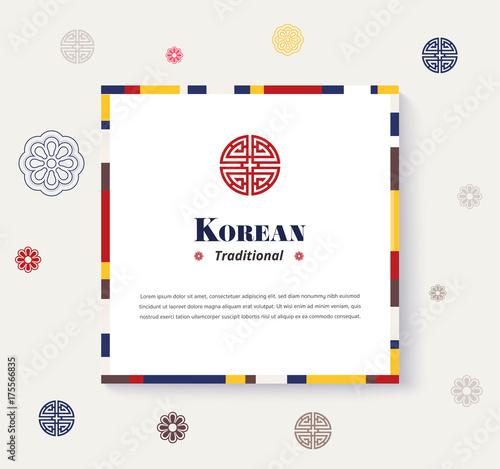 Korean traditional frame design. strip color design frame. vector illustration. photo