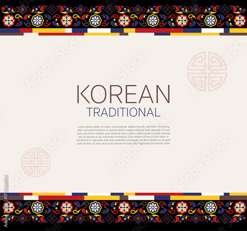 Korean traditional frame for replace text. vector illustration