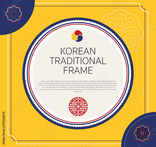 Korean traditional circle frame design. vector illustration.